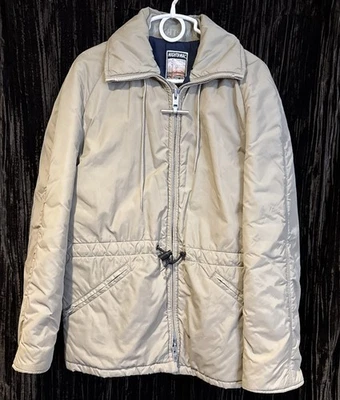 VTG Mighty Mac Jacket Mens Size 40 Beige Goose Down Parka Coat Made In USA - Image 1 of 4