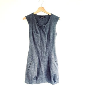 Isabel Marant Charcoal Grey Wool Blazer Style Dress Bubble Hem Size 36 8 - Picture 1 of 9