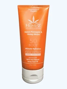 Hempz Vegan Body Sunscreen SPF 50 Sweet Pineapple & Honey Melon 6oz 11/2025 - Picture 1 of 2