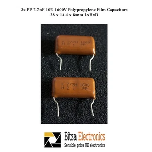 2x MPP 7.7nF 10% High Voltage 1600V Metallized Polypropylene Film Capacitor - Picture 1 of 1
