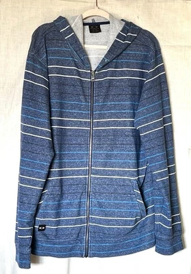 Chaqueta con Capucha Oakley Para Hombres Talla XL Azul Rayas Mezcla de Algodón Cremallera Patinador Infusión Foto 1 de 4