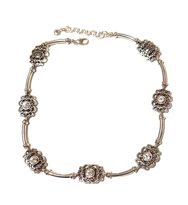 NEW Brighton Signed Crystal Silver Tone Necklace Ornate Statement Luxury Jewelry - Image 1 of 4