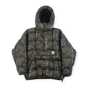 Carhartt WIP Jones 1/2 Zip Camouflage Puffer Jacket Men's Medium - Picture 1 of 8