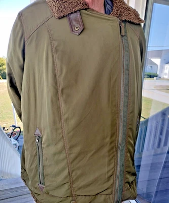 Anthropologie Parka Jacke COAT plus sz 3x Green  Sherpa Lining Zips w pockets - Image 1 of 4