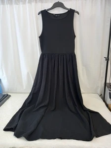 ❤️ F&F Black Midi Dress With Pockets Size 10 Vgc - Picture 1 of 6