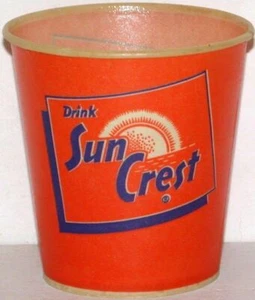 Vintage paper cup DRINK SUN CREST 4oz size unused new old stock n-mint+ cond - Picture 1 of 2
