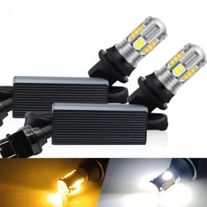 3157 Switchback White Amber LED Turn Signal Lights Anti Hyper Flash Canbus Bulbs - Picture 1 of 8