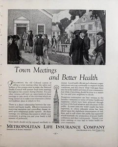 1935 Metropolitan Life Insurance Company Original Print Ad “Town Meetings…” - Picture 1 of 3