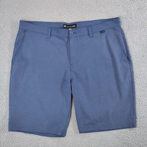 Travis Mathew Golf Shorts Mens 38 Blue Striped Athletic Performance Stretch EUC - Picture 1 of 20