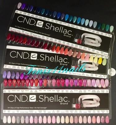 CND SHELLAC Salon NAIL TIP 颜色图表盘 3 件套 + 链 136 颜色限量版 — 第 1/2 张图片