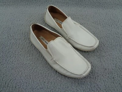 Steve Madden Zapatos Para Hombres Talla 11 Blanco Cuero Mocasines para Conducir Wyott Sin Cordones Foto 1 de 4