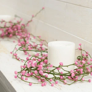 Indoor / Outdoor Pink Artificial Vinyl 72" Long Berry Garland - Picture 1 of 3