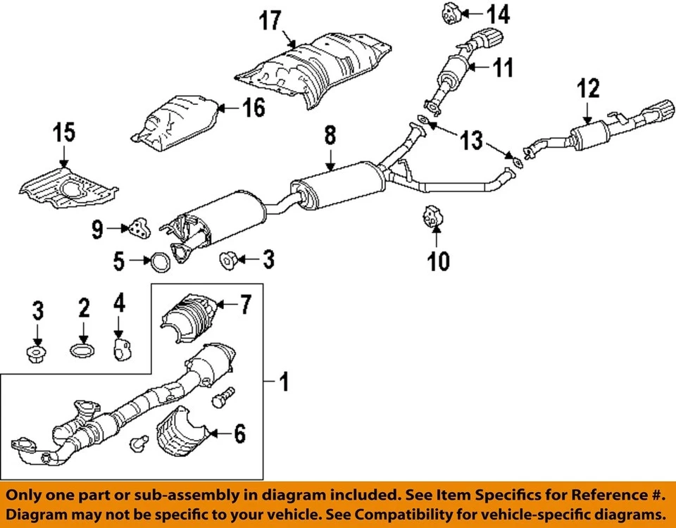 Componentes de escape del sistema de escape Honda OEM 17-25 MDX - tubo silenciador 18307TYRA51 Foto 1 de 1