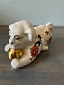 Masons Ironstone Blue Mandalay Lion Foo Dog Figurine Ceramic Ornament 6" - Picture 1 of 7