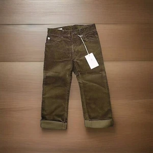 NWT New Gucci boys khaki green corduroy jeans with Gucci logo in back 8y - Picture 1 of 3
