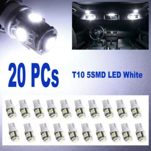 20x T10 W5W 194 Car Interior Exterior White 5LED 5050 SMD Car Auto Light Bulb - Picture 1 of 7