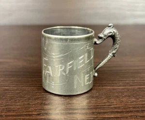 Lovely Rockford Silver Plating Co. Miniature Etched Fairfield NE Souvenir Mug - Picture 1 of 10