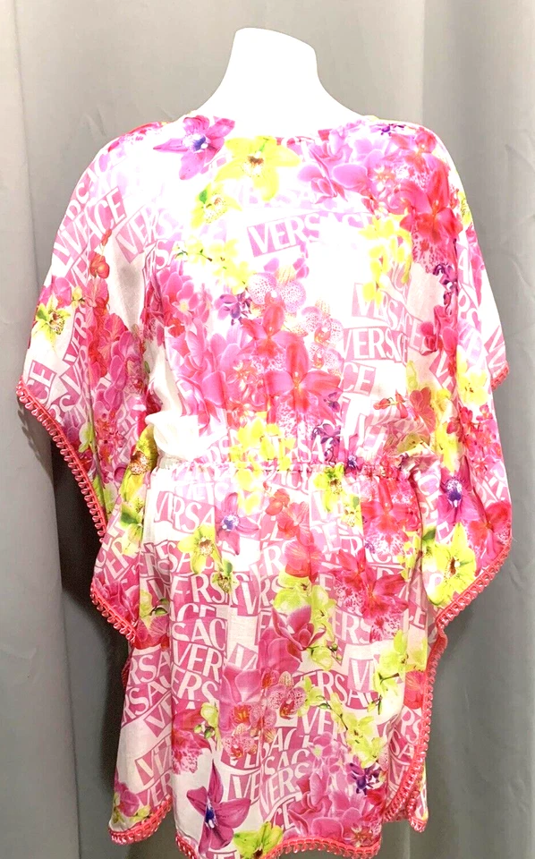 Túnica Versace logotipo estampa chiffon capa grande para meninas, feminina P-M - Imagem 1 de 4