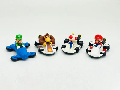 2014 4pc Lot Nintendo Mario Kart Donkey Kong Luigi Toad Action Figure Cars - Image 1 of 4