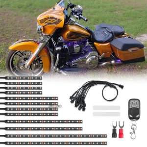 For Harley CVO Road Glide 12xMotorcycle RGB Under Glow Lights Lamp Strips+Remote - Picture 1 of 15