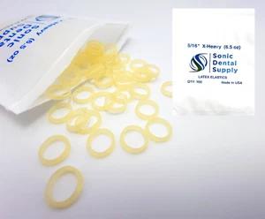 2 PACK 5/16 Inch X-HEAVY 6.5oz LATEX ORTHODONTIC ELASTICS -BRACES- RUBBER BANDS - Picture 1 of 3