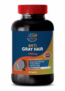 Younger Looking Skin Capsules - Anti-Gray Hair 1200mg - Saw Hair Loss 1B - Picture 1 of 12