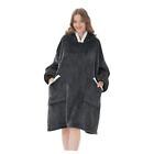 Oversized Wearable Blanket Hoodie | Hooded Blanket Adult Black-Hoodie