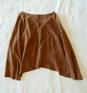 Salvatore Ferragamo Brown Suede Leather Wrap Skirt Size 42 IT / 6 US - Picture 1 of 7