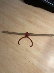 Antique  50” Hook Logging Timber 2 Man Log Carrier - Picture 1 of 9