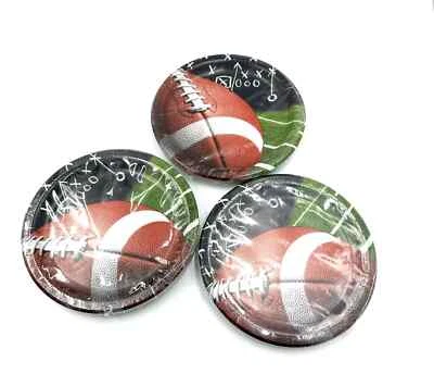 Boulder Dinner Plates 60 Disposable Football Super Bowl Theme Party Round NEW - Image 1 of 2