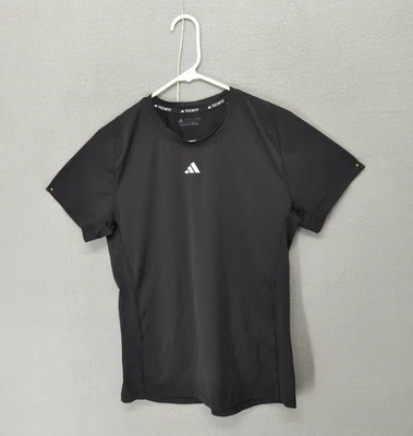 Camiseta Adidas Techfit Para Hombre Grande Negra Rendimiento Atlético Extremo Residuos Plásticos Foto 1 de 4