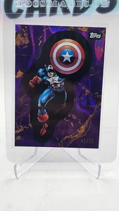 Libro de historietas Topps Marvel 1975 2025 Capitán América refractor púrpura/75 - Imagen 1 de 2