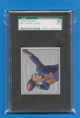 1950 # 26 Bowman Johnny Lujack SGC 50 VG-EX 4 Bears &won 1947 Heisman Notre Dame - Image 1 of 4