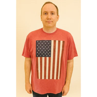 NUEVO CON ETIQUETAS Bien Usado USA Bandera Americana Patriótica Republicana Cuatro de Julio Top L Luz Foto 1 de 4