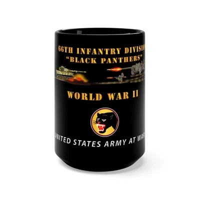 Black Mug 15oz - Army - 66th Infantry Division - Black Panther Division at War - - image 1 of 3