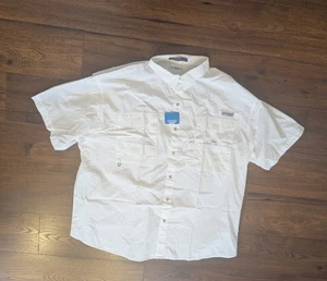 NEW Columbia White Bonehead Vented Fishing Outdoor Shirt Men's 3X (31" pit-pit) - Picture 1 of 6