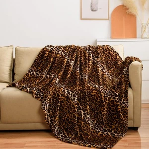 Leopard Printed Throw Blanket for Couch,Bed,Sofa, Soft Cozy 290GSM Classic Le... - Picture 1 of 7