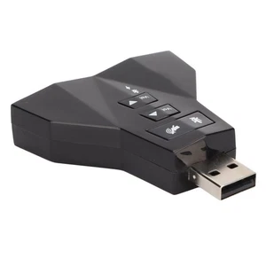 USB Sound Card Virtual 7.1 Channel External Stereo Sound Adapter For Lap NEW - Afbeelding 1 van 12