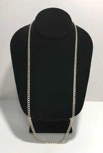 925 Sterling Silver Gold Plated Italy P.Lux Diamond-Cut Cuban Chain Necklace 18" - Picture 1 of 12
