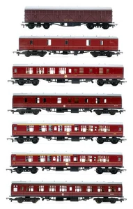 LIMA/TRIANG 'OO' GAUGE RAKE OF 7 1X SIPHON H & 6X BR CRIMSON COACHES - Picture 1 of 12