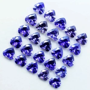 Natural Ceylon Blue Sapphire 30 Pcs Heart Cut 4 mm Certified Loose Gemstones Lot - Picture 1 of 7