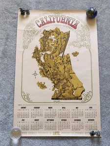 California Microwave Advertising 1972 Poster Calendar Map Telecom Doppler Radar - Picture 1 of 13