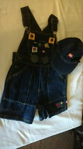 LEGO Wear Kids Denim Overalls Shorts Embroidered 24M new - Picture 1 of 5