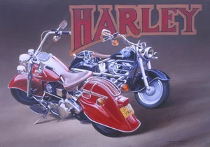 Harley Davidson Motorcycle Motorbike Birthday Fathers Day Card - Picture 1 of 1