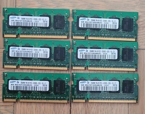 Lot of 6 SAMSUNG 256MB LAPTOP MEMORY 1RX16 PC2-3200S M470T3354BZ0-CCC - Picture 1 of 1