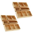 E Emporium Bamboo Drawer Organizer Set 10pc Drawer Dividers For Use As Junk Draw