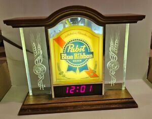 Vintage Digital Pabst Blue Ribbon Clock And Light Both Work Xxz