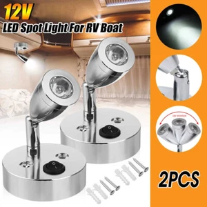 2x LED Spot Reading Lights Switch Camper Caravan Van Boat Interior Light 12V AU - Picture 1 of 12
