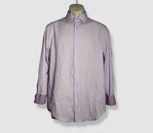 $69 Report Collection Men's Purple Long Sleeve 4-Way Dress Shirt Size 15 33 - Picture 1 of 3