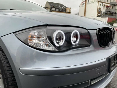 Hauptscheinwerfer FÜR BMW E81 E87 04-11 1er schwarz Led Standlicht links rechts - Bild 1 von 4
